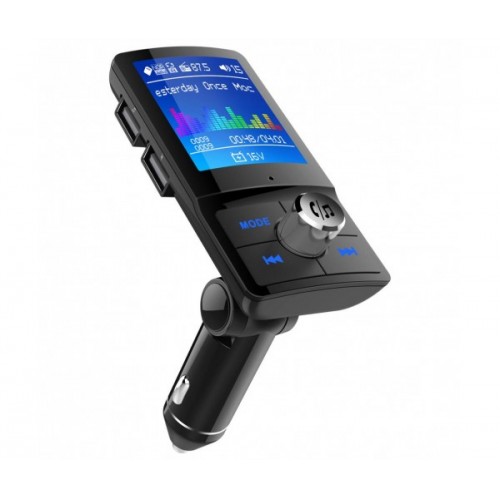 Автомобилен трансмитер Car Kit BC45, Bluetooth, USB зарядно, TFT цветен дисплей