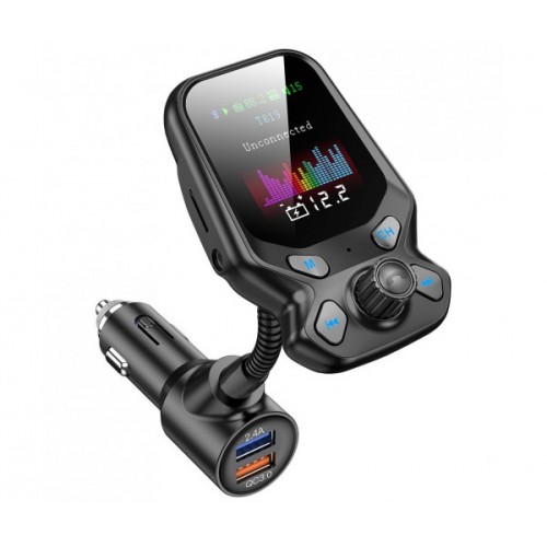 Автомобилен трансмитер Car Kit T819, Bluetooth, USB зарядно, TFT цветен дисплей