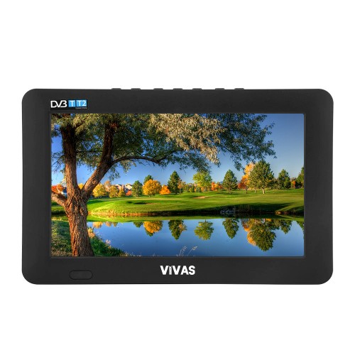Портативен телевизор Vivas TV7, 7 инча, 12/220V, Цифров тунер DVB-T2, Мултимедия, Акумулаторна батерия