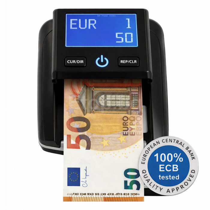 Машина/Детектор AL-130A за фалшиви банкноти Евро EU/Долари USD с брояч, работеща на 220V или на батерии